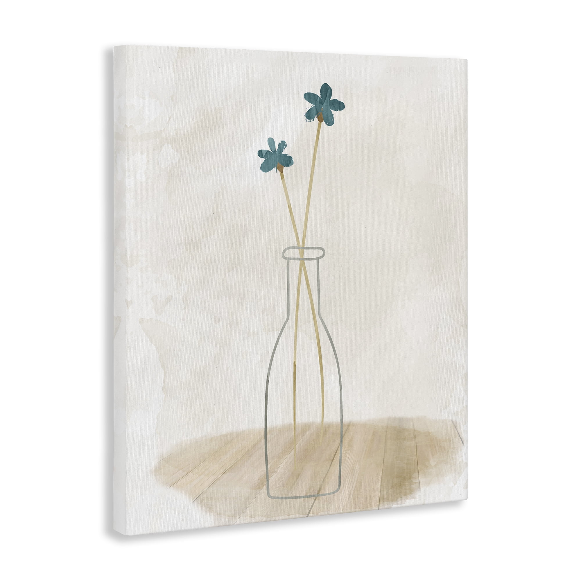Stupell Industries Simple Watercolor Vase Botanical & Floral Painting Gallery Wrapped Canvas Art Print Wall Art, 16 x 20