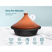 Moroccan Tagine Enameled Cast Iron, 3.3QT, Terracotta