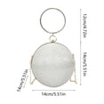 thumbnail image 3 of Silver Rhinestone Round Ball Chain Crossbody Bag Spherical Evening Handbag For Women Wedding Party Prom Shoulder Purse, 3 of 6