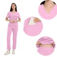 thumbnail image 4 of JMKQLZ Womens Pocket Wash Clothes Short Sleeved Elastic Drying Nurse Work Clothes, 4 of 7