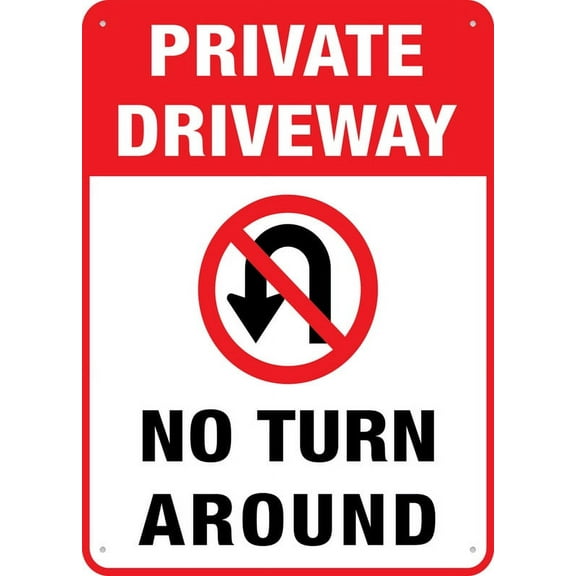 Private Driveway No Turn Around 12X8 Inch Tin Sign Great For Garden And Yard Wall Decor