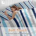 thumbnail image 5 of Blue Navy Grey Stripes Twin Duvet Cover Set, Minimalist Abstract Vertical Striped 4 Piece Microfiber Bedding Set with Zipper Closure, Bed Sheet and 2 Pillow Shams, Soft Bedding Cover, 5 of 9