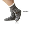 thumbnail image 2 of Womens Knit Sherpa Lined Slipper Socks with Grippers Warm Bootie Thick Fleece Fluffy Fuzzy Winter Thermal Socks, 2 of 6