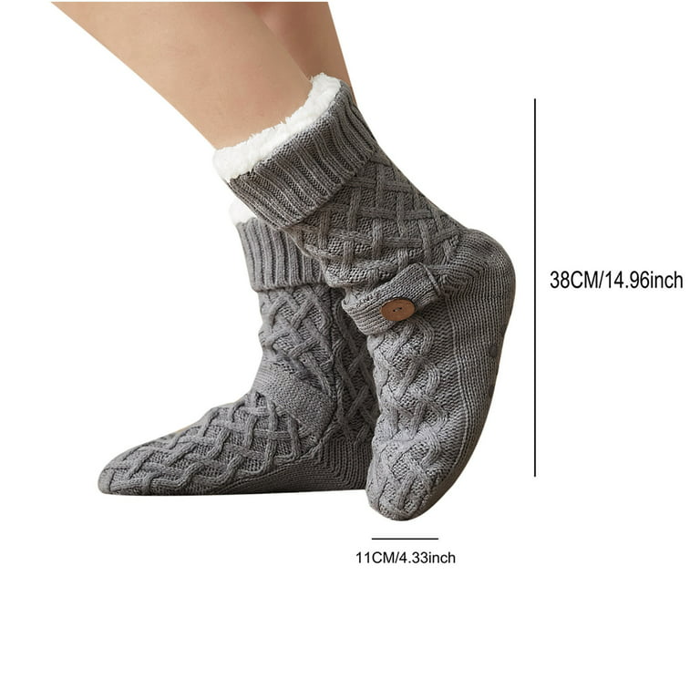 Womens Ladies Slipper Non-Slip Anti-skid Socks Warm Soft Fleece Gripper  Slippers