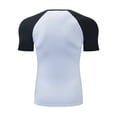 thumbnail image 4 of Mens Shirts Short Sleeve,Mens Gym Muscle Short Sleeve Sweat Workout Shirts Color Block Stretchy Athletic T-Shirts, 4 of 5