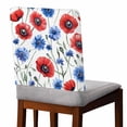 thumbnail image 2 of Independence Day Chair Covers Set of 6 Red Blue Concubine Watercolor Flower Chair Back Covers Stretch Removable Washable Slipcovers Protector for Dining Room Kitchen Party Decor, 2 of 5