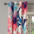 thumbnail image 3 of Ambesonne Floral Grommet Curtain, Waatercolor Spring Flowers, 50"x60", Violet Blue Dark Coral, 3 of 5