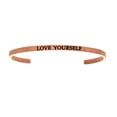 thumbnail image 1 of Intuitions Stainless Steel LOVE YOURSELF Diamond Accent Cuff  Bangle Bracelet, 7", 1 of 1