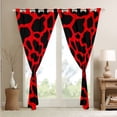 thumbnail image 4 of Erosebridal Cow Print Curtains & Drapes Cute Farm Animal Curtains, Black Red Blackout Curtains Highland Cattle Bull Skin Living Room Curtains, Hair Skin Window Curtains, 4 of 6