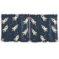 thumbnail image 7 of Yayeee Kitchen Curtains Tier Set of 2 Light Filtering 57"x36" Over Sink Window Panels, Rocket Pattern, 7 of 7
