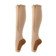 thumbnail image 1 of 1Pairs Unisexe Fermeture Éclair Pression Compression Sport Chaussettes Support Bas Jambe - Genou Ouvert Haute Varices Chaussettes, 1 of 6