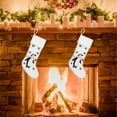 thumbnail image 5 of XEOVHV Santa, Snowman, Reindeer Xmas Christmas Stockings, Plush Velvet Fireplace Stockings for Xmas Hanging Decor,Faux Fur White Stockings Christmas with Embroidered Snowflake 3D Plush Character(19"), 5 of 6