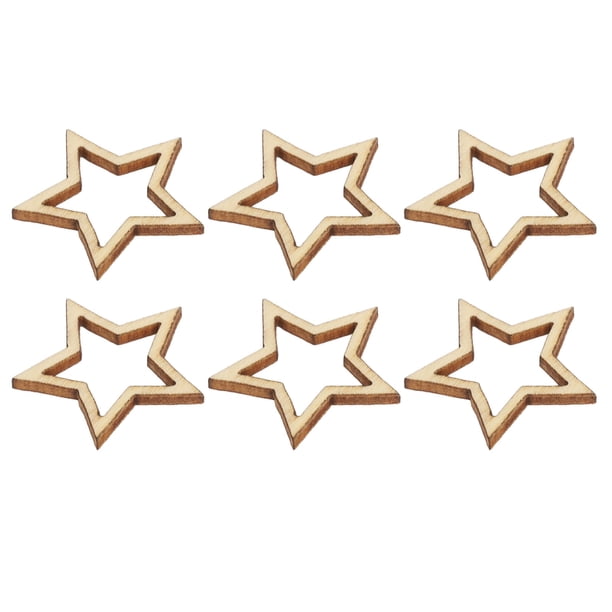 Piezas De Madera En Forma De Estrella, Decoración De Estrella Hueca De Madera, Exquisitas Manualidades De Bricolaje, 100 Piezas De Textura Excepcional Para Cafetería