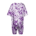 thumbnail image 6 of Rompers for Women Snoarin Plus Size Printed V Neck Short Sleeve Wide Leg Pants Overalls Jumpers with Pockets 2023 on Clearance, 6 of 6