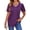 A Purple, variant on Blouses for Women Dressy Casual V Neck Pleated Tunic Tops Summer Short Sleeve Boho Shirts