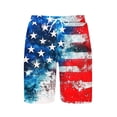 thumbnail image 6 of Men's Patriotic 4th of July Print Quick-Dry Swim Trunks, Elastic Waist Beach Shorts with Pockets Dark Blue XXL, 6 of 6