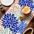 thumbnail image 3 of Table Runners 72 Inches Long Dress Scarves, Colorful Flowers Farmhouse Kitchen/Dining Table Decor Table Runner, Coffee Tablerunners, Botanical Orange Blue Green Floral Plant 13x72 Inch, 3 of 6