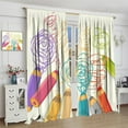 thumbnail image 4 of Colourful Pencil Curtains Cute Crayons Doodle on Beige Background Curtain with Rod Pocket for Kids Bedroom Nursery Classroom Home Decor Drapes Window Treatments 2 Panels Set 42x54 Inch, 4 of 6