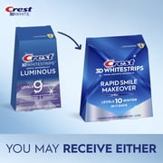 Crest 3DWhitestrips Rapid Smile Makeover at-Home Kit, 10 Levels Whiter, 11 Treatments
