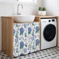 thumbnail image 3 of Blue Spring Floral Cabinet Curtain 35"Wx35"L, Dustproof Under Sink Skirt with Self Adhesive Tape, Watercolor Botanical Elegant Cabinet Curtain Cover for Kitchen Sink, Bathroom Vanity, Laundry Room, 3 of 9