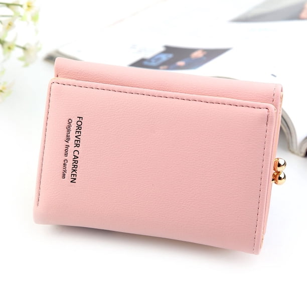 Cartera corta mujer Cartera pequeña Multitarjeta Cartera triple mujer Bolso de piel para mujer