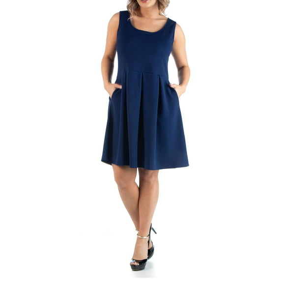 Women's Plus Size Sleeveless Dress Navy 3XL