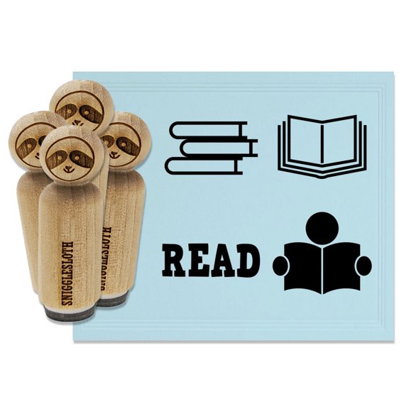 Reading Fun Book Library School Rubber Stamp Set for Scrapbooking Crafting Stamping - Mini 1/2 Inch