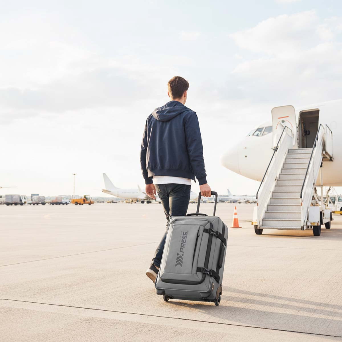 20" Carry On Luggage Airline Approved,Softside Suitcase with Wheels Heavy-Duty Waterproof Wheeled Luggage Bag, Grey - TA069