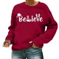 thumbnail image 2 of Christmas Believe Sweatshirts for Women 2025 Long Sleeve Crewneck Graphic Sweatshirt Holiday Pullover Tops, 2 of 5