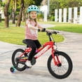 thumbnail image 2 of Costway Vélo pour Enfants 16 Pouces à DEL avec Siège Ajustable, Frein à Rétropédalage, Roues Stabilisatrices, Rouge, 2 of 10
