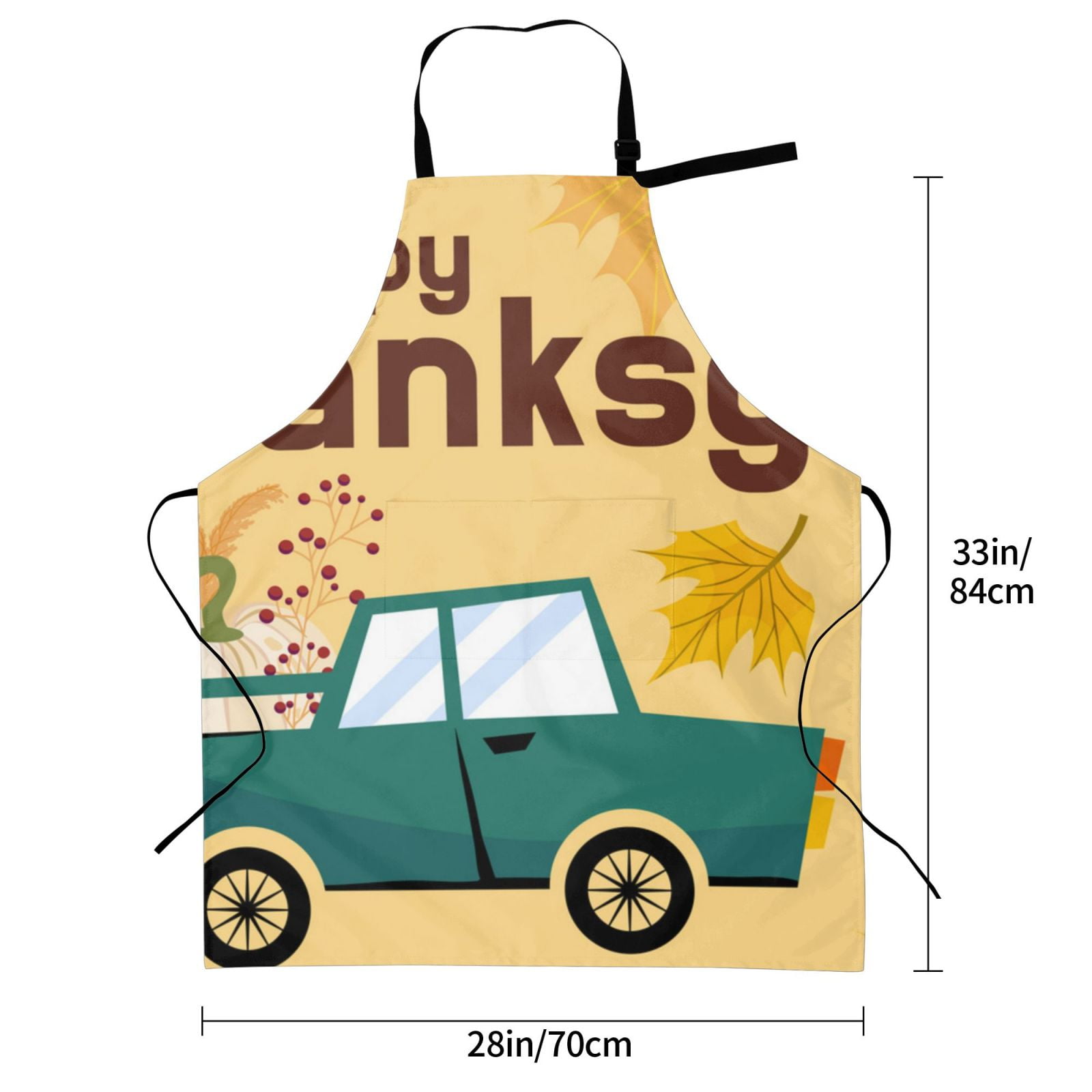 Kdxio Happy Thanksgiving Day Apron with Pockets Adjustable Kitchen Aprons for Men Women Waterproof Aprons for Cooking,Drawing,Crafting, Baking Household Cleaning