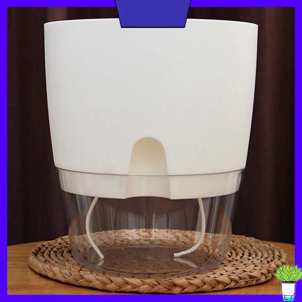 Macetas de riego maceta de plástico maceta decorativa moderna maceta de plástico de riego automático maceta de luz desmontable de doble capa transparente para balcón ANGGREK Otros