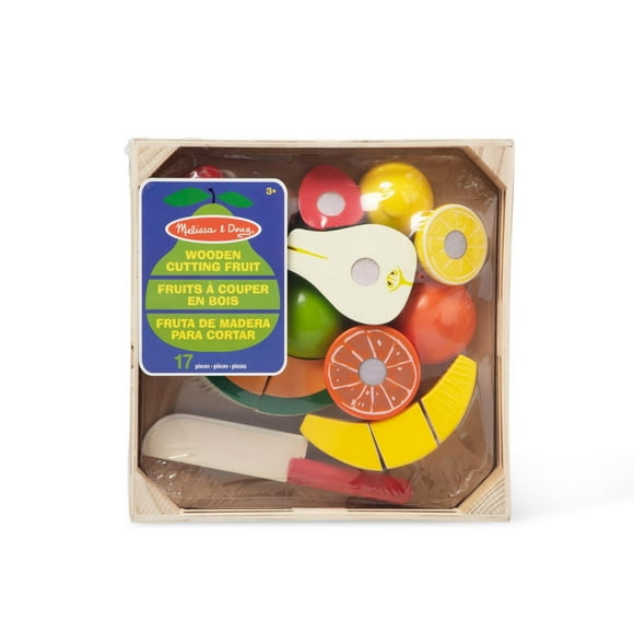 Melissa & Doug Cutting Fruit Set - Wooden Play Food Kitchen Accessory, Multi