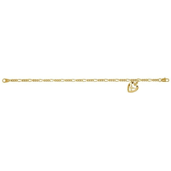 Mcvan BR98 7.5 in. Gold Tone Figaro Holy Spiri Bracelet - Deluxe Boxed