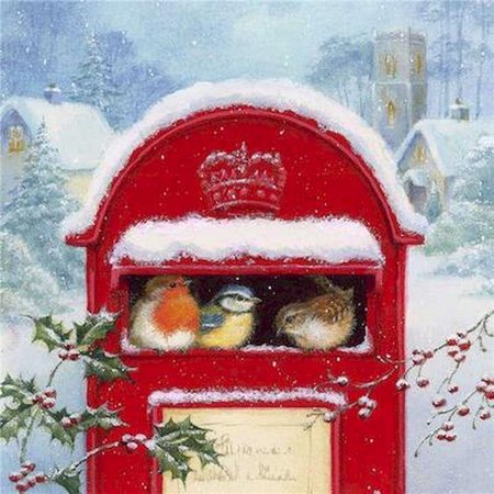 

Birds in A Red Mail Box Napkins - Pack of 20