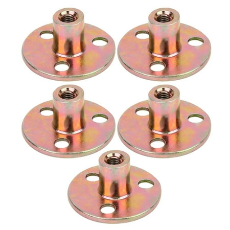 

YW Galvanized Iron T Nut 5 Pcs M6 M8 M10 Flange Female Thread Furniture Hardware Accessories with 3 Holes for Furniture Assembly Home and Office (M8)-0810