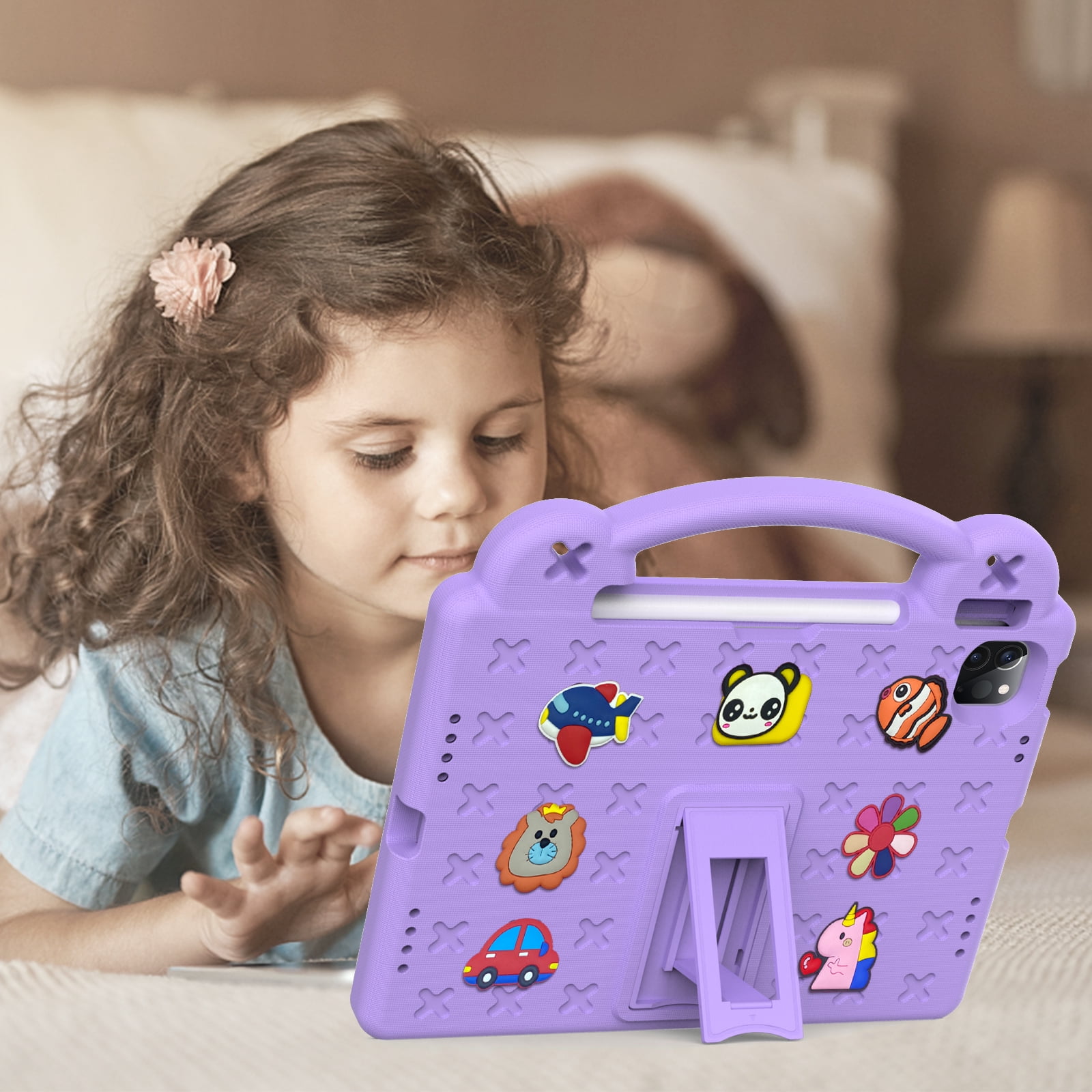 Rugged Case for Apple iPad A16 11th Gen 11 inch 2025 & iPad 10th Gen 10.9" with Screen Protector Film, Shockproof EVA Foam Cover with Adjustable Shoulder Strap, Built-in Kickstand, Child-Friendly
