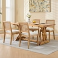 thumbnail image 2 of French Country Dining Chairs Set of 6, Cream Kitchen & Dining Room Chairs Set of 6, Ivory Rattan Dining Chairs, Cane Low Back, Wood Legs, Sillas De Comedor (Rattan, Beige, 6Pcs), 2 of 11
