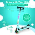 thumbnail image 4 of SISIGAD 80W Electric Scooter, Electric Scooter for Kids with LED Light-up Deck and 3 Adjustment Levels Handlebar, Green, 4 of 8