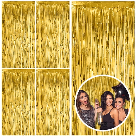 Cortina de Flecos Dorados BOMSI para Decoración de Fiesta x5