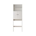 thumbnail image 4 of Over the Toilet Storage Cabinet with Double Doors, 4 Tier Bathroom Organizer Rack Space Saver with Shelf for Bathroom, Restroom, 4 of 9