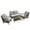 4pcs-BeigeCushions, variant on Highsound 4 Piece Patio Furniture Set, All Weather Outdoor Sectional Sofa Manual, Metal & Wicker Frame Patio Conversation Set with Coffee Table & Beige Cushions