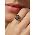 thumbnail image 4 of vylahjewellery Cushion Cut Black Moissanite Diamond Solitaire Ring for Her 14K Vermeil Yellow Gold Engagement Promise Anniversary Jewelry Gift Unique Wedding Rings, 4 of 8