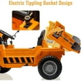 thumbnail image 7 of EastVita Ride on Dump Truck, Ride On Car with Remote Control, 12V Kids Electric Car with Remote Control, Ride on Construction Vehicles with Electric Dump Bed and Extra Shovel, Music Player Orange, 7 of 7