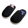 thumbnail image 3 of enyan House Slippers For Woman Women's Suede Slipper, Flat Slip On House Shoes with Faux Lining Indoor Outdoor Short Mini Boots Black Size 7.5-8, 3 of 7