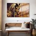 thumbnail image 3 of Elephant Stock Arabian Horse Portrait Wall Art - Horizontal Multi Panel Canvas - Living Room Wall Decor - Animal Multi Panel - Black And Red Decor - 50" x 32", 3 of 8