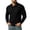 Black, variant on Men Vertical Ribbed Knit Long Sleeve Shirt Chest Patch Pocket Lapel Collar Two Button Placket Slim Fit Golf Daily Casual Tops Black S