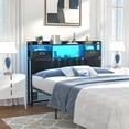 Homieasy Twin Headboard with Drawer Storage and RGB LED Light, Twin