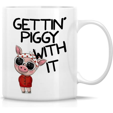 

Funny Mug - Getting Piggy With It Music Pun Farmer Home Decor 11 Oz Ceramic Coffee Mugs - Funny Sarcastic Inspirational birthday gifts for him her friends coworkers sister brother bff