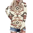 thumbnail image 3 of TaTaai Womens Casual Long Sleeve Hoodie Retro Floral Print Pullover Loose Fit Vintage Style Tunic Top for Daily Wear Gift, 3 of 5